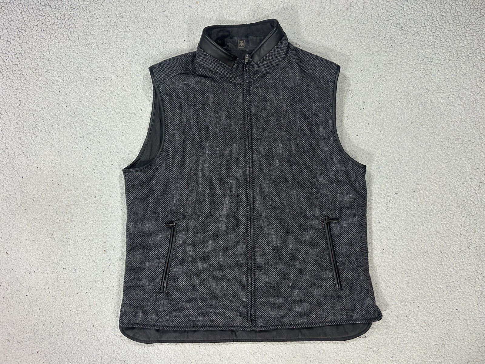 Corneliani Identity Vest Mens 52R Large Gray Wool Cashmere Quilted Italy Tweed