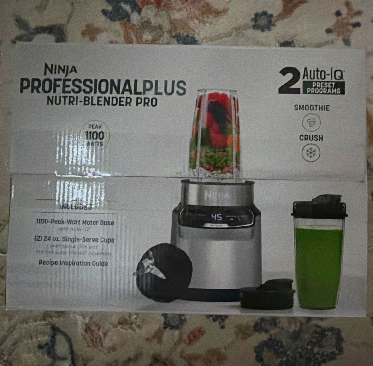 Ninja Professional Plus Nutri-Blender Pro 1100W Auto-iQ 2 Programs 24oz BN401