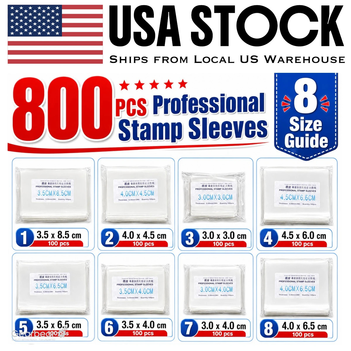 800 Pcs Clear Stamp Sleeves Protectors Storage Bags for Collectibles 8 Sizes 800 Pcs Clear Stamp Sleeves Protectors Storage Bags for Collectibles 8 Sizes