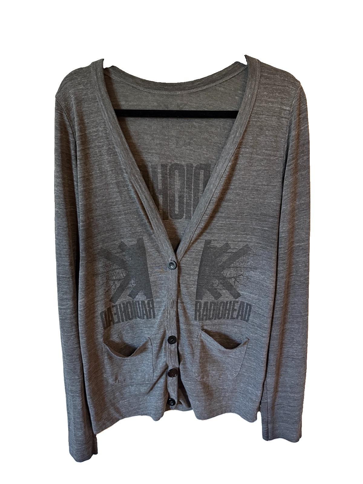 Vintage Radiohead W.A.S.T.E. Cardigan 2010s Tour Merch Recycled Material Rare