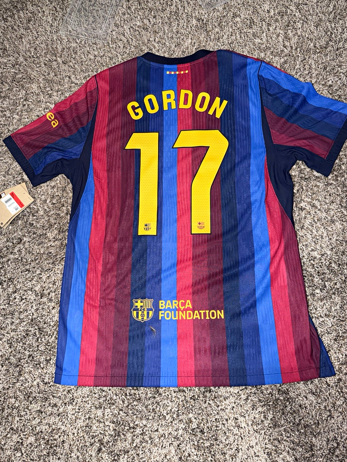 Nike FC Barcelona Gordon #17 Men’s Soccer Jersey Size L player version autentic Nike FC Barcelona Gordon #17 Men’s Soccer Jersey Size L player version autentic