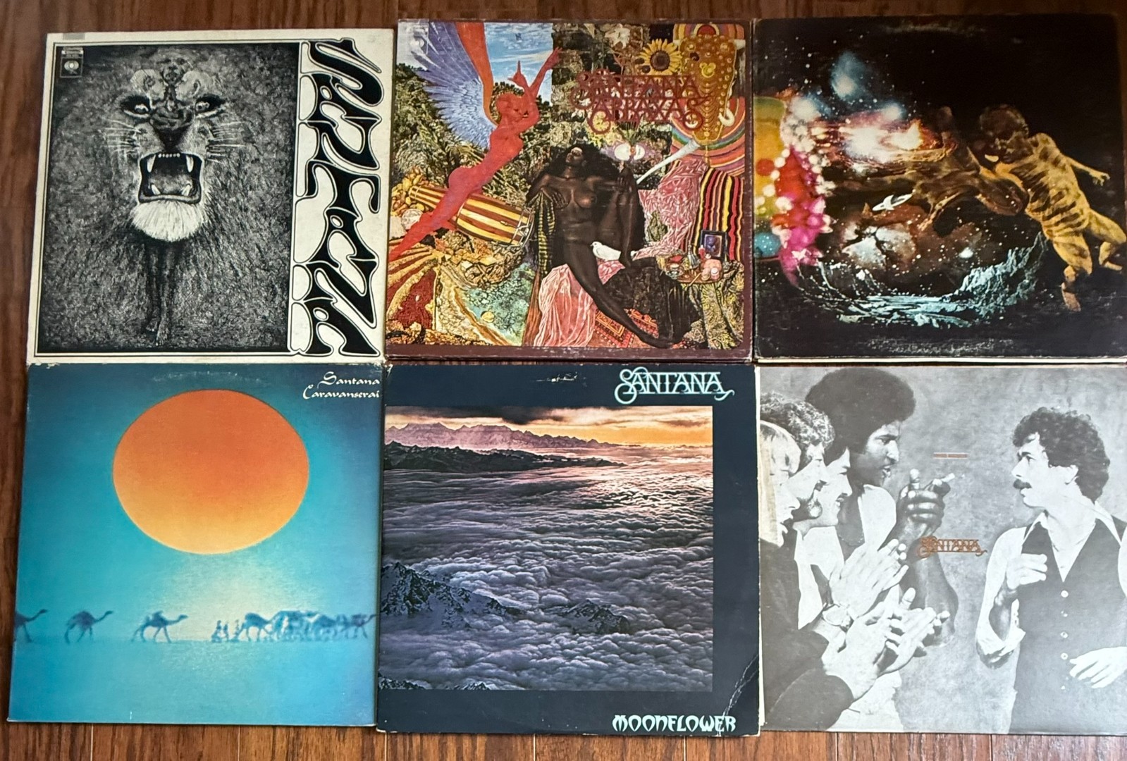 Lot of 6 Santana Vinyl LPs S/T Abraxas III Caravanserai Moonflower Inner Secrets