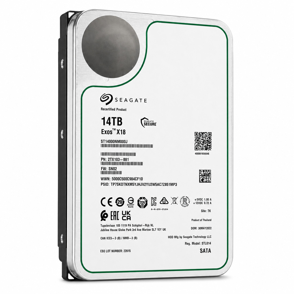 Seagate Exos X18 14TB ST14000NM000J 256MB SATA 6Gb/s 3.5