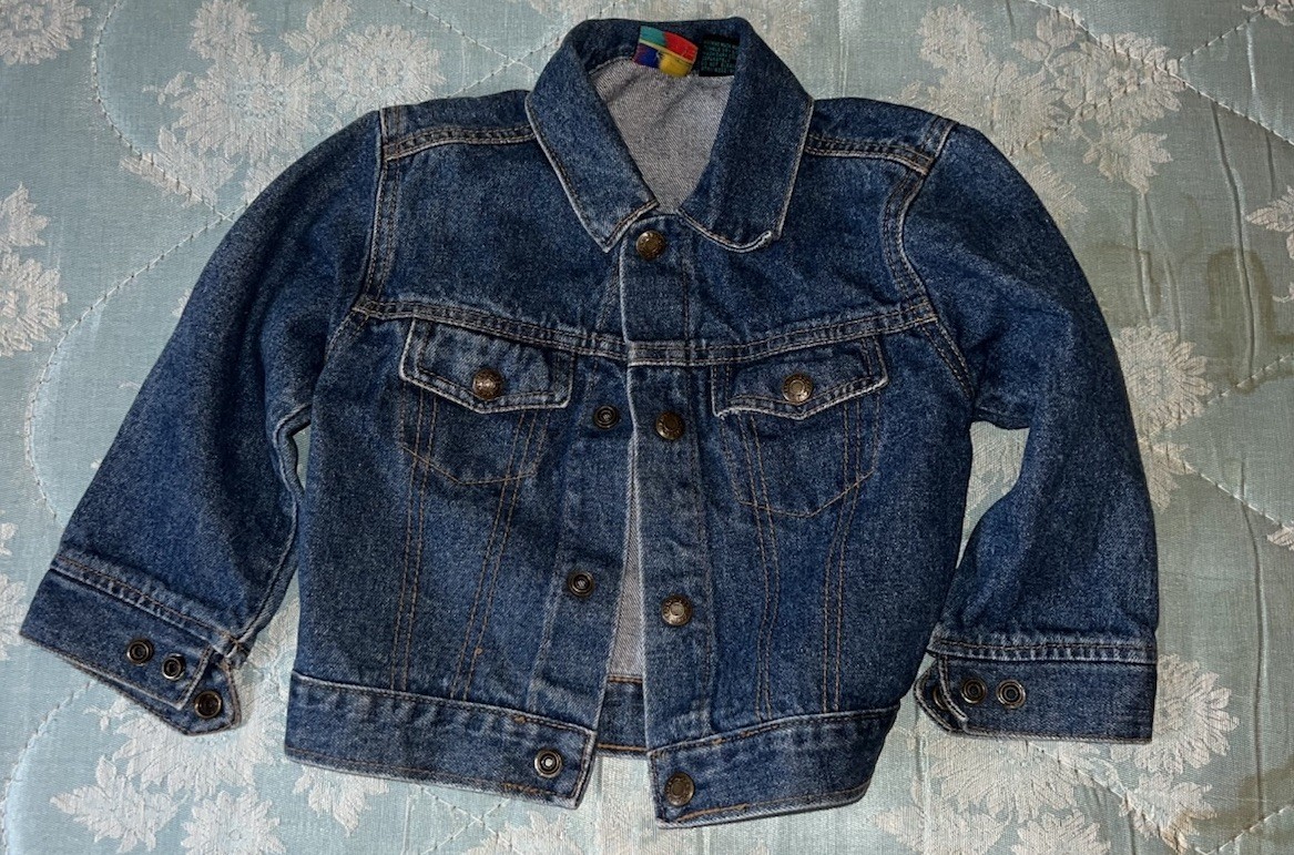 Vintage Kids Talk 4T Denim Jacket Blue Trucker Button Front Cotton