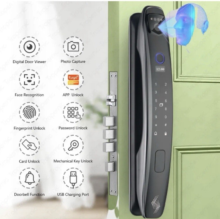 3D Face Smart Door Lock Security Camera with Fingerprint Password Keypad New 3D Face Smart Door Lock Security Camera with Fingerprint Password Keypad New