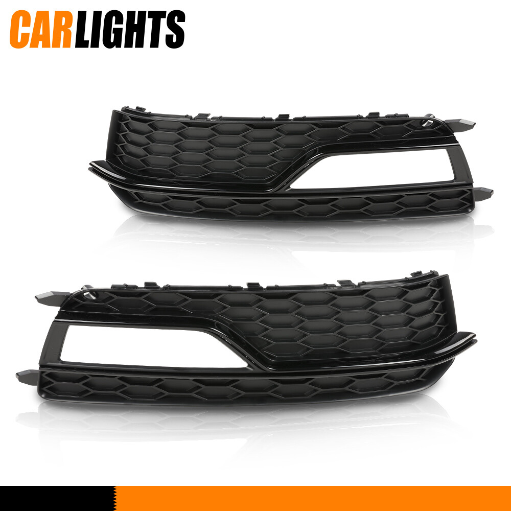 Fit For 13-16 Audi A5 S-Line S5  Pair Front Bumper Fog Light Grilles Cover Trim