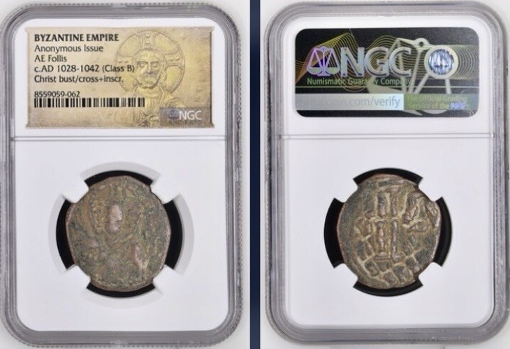 Byzantine Empire Jesus Christ King Of Kings Ancient NGC Genuine Coin 1028-1042AD