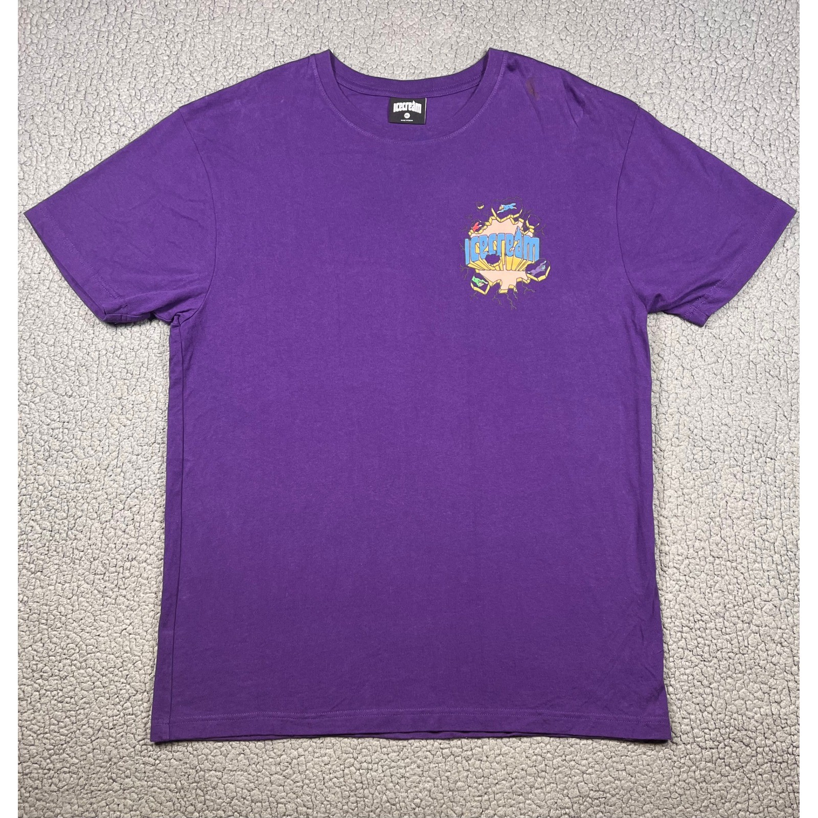 ICECREAM Purple Graphic T Shirt Men\'s XL Burst Logo Tee