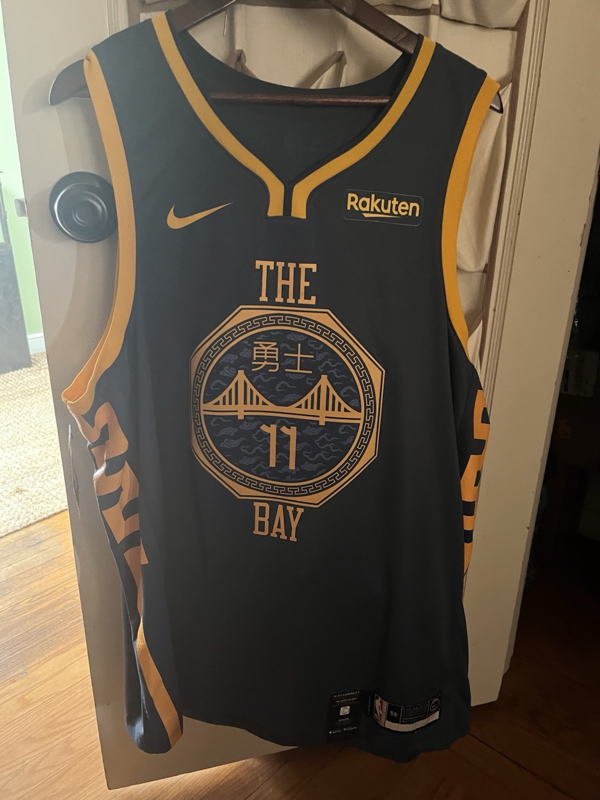 Nike Golden State Warriors Klay Thompson #11 NBA Jersey Blue/Yellow Men 56