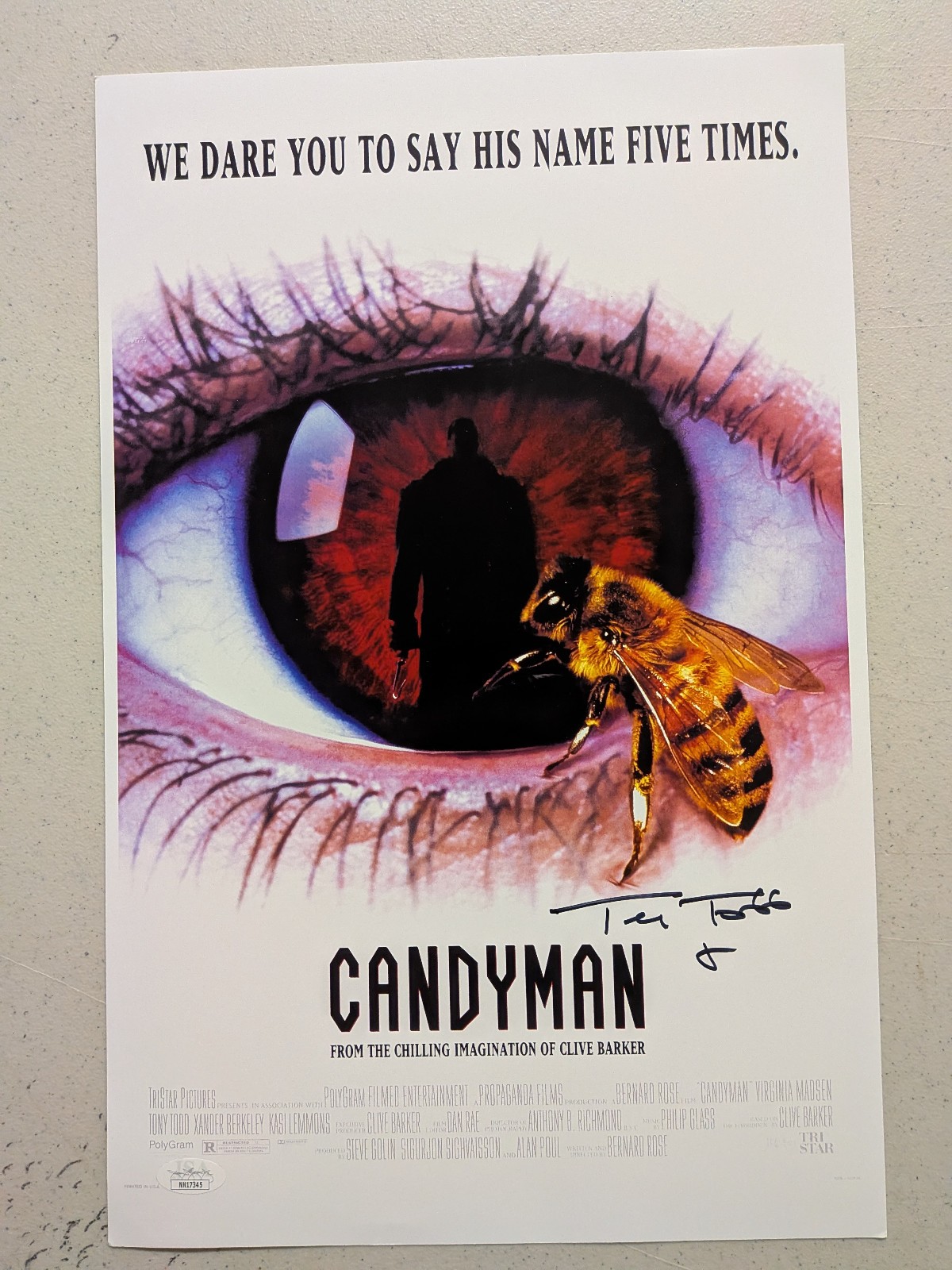 TONY TODD Signed Candyman 11x17 Movie Poster Autograph JSA COA Bbk RARE