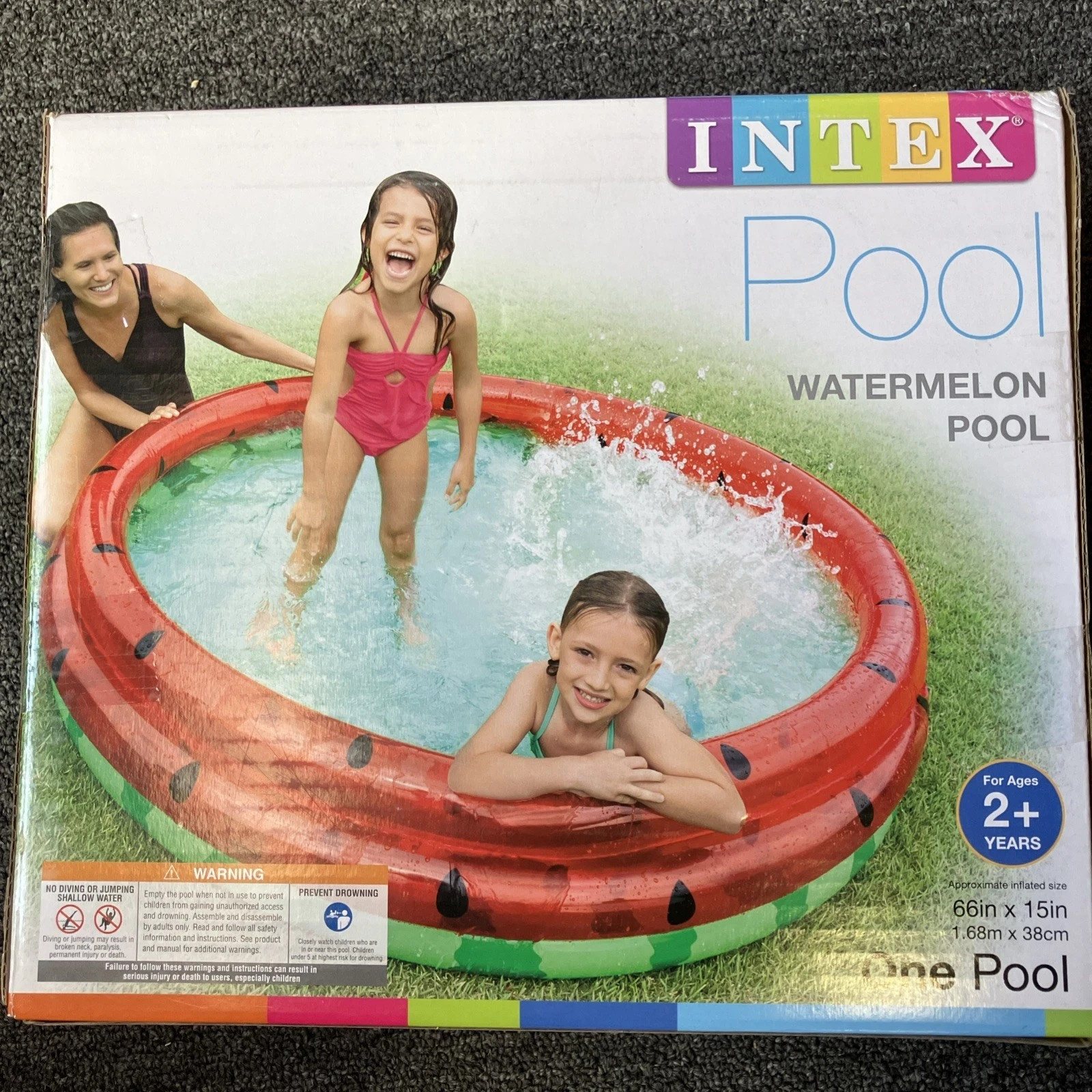 INTEX WATERMELON KIDS POOL 66”x 15” Brand New