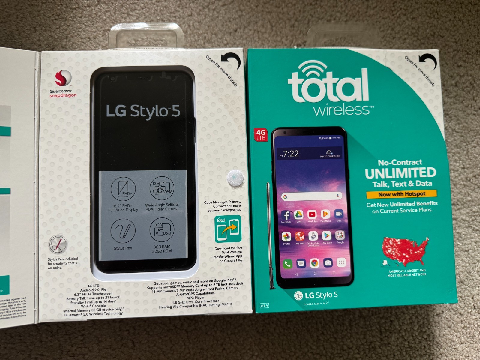 New LG Stylo 5 Total Wireless Smart Phone 6.2\