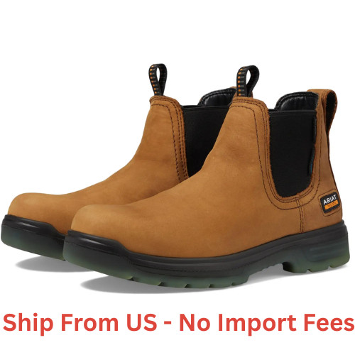 SALE (Authentic) Men\'s Ariat Turbo Chelsea Waterproof Carbon Toe EH, Aged Bark