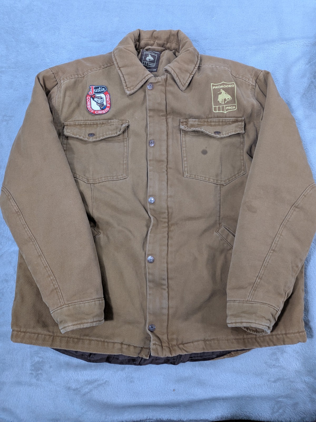 ProRodeo Gear Mens Collared Canvas Jacket Insulated Large Embroidered