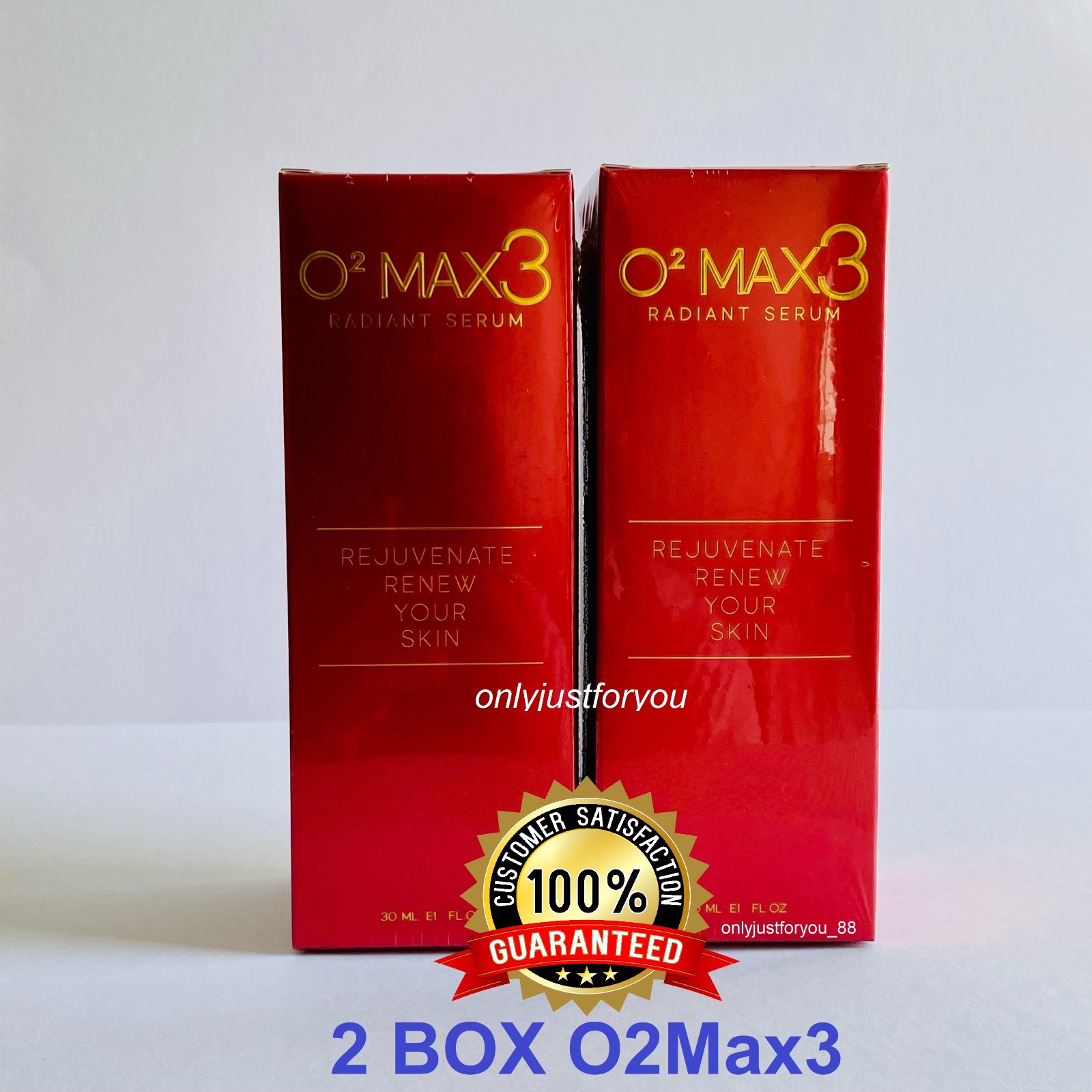 2 x O2Max3 Radiant Serum Skin Rejuvenation Brightening Anti Aging EXPRESS SHIP