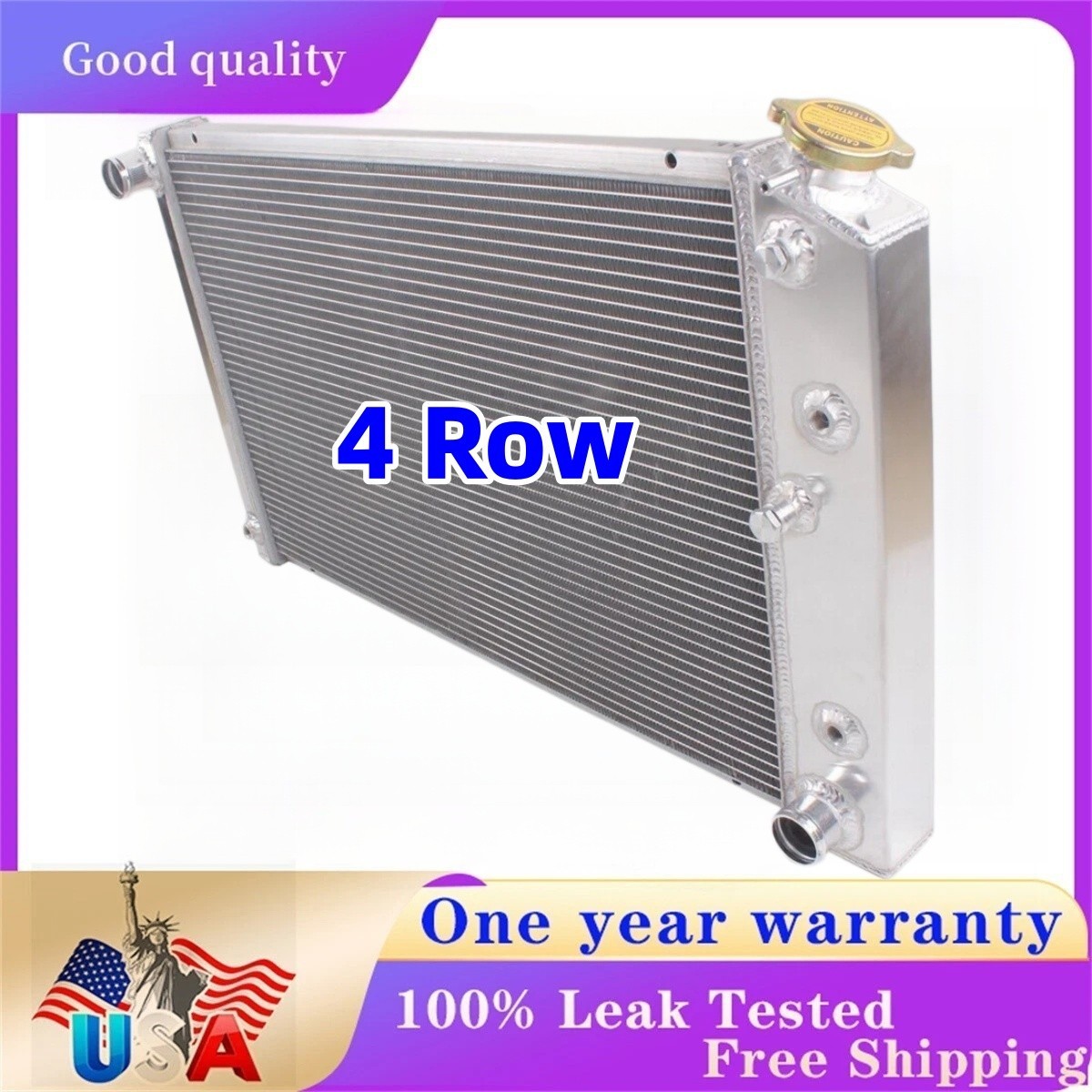 4 Rows Aluminum CU162 Radiator For 1976-1979 Cadillac Seville 5.7L V8 Cross Flow