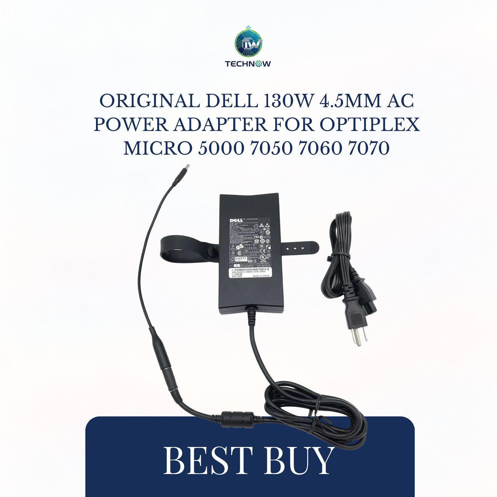 Original Dell 130W 4.5mm AC Power Adapter for Optiplex Micro 5000 7050 7060 7070
