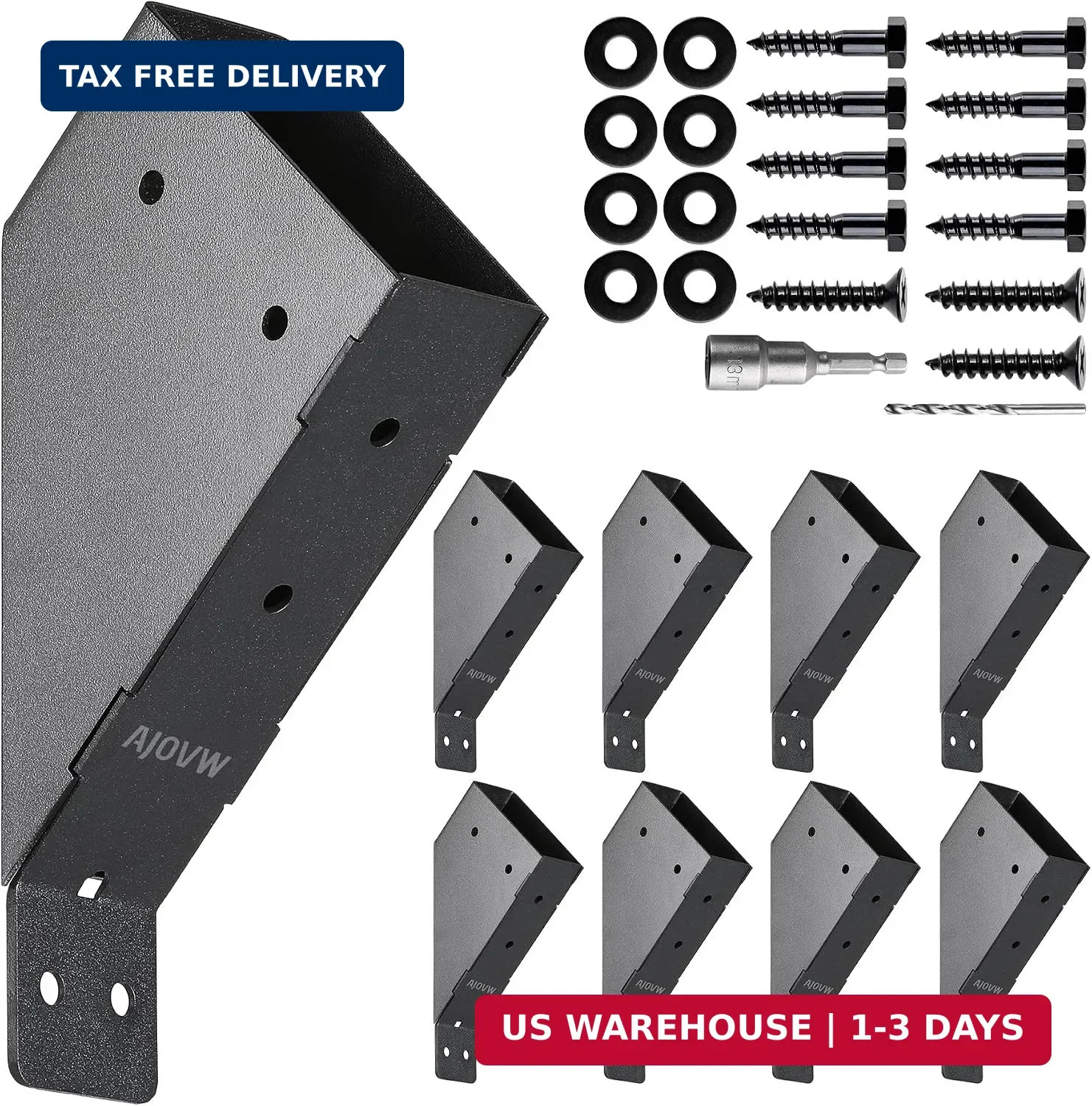 8Pcs 45 Degree Pergola Angle Support Brackets, 2x4 Wood Connector | Angle Bracke