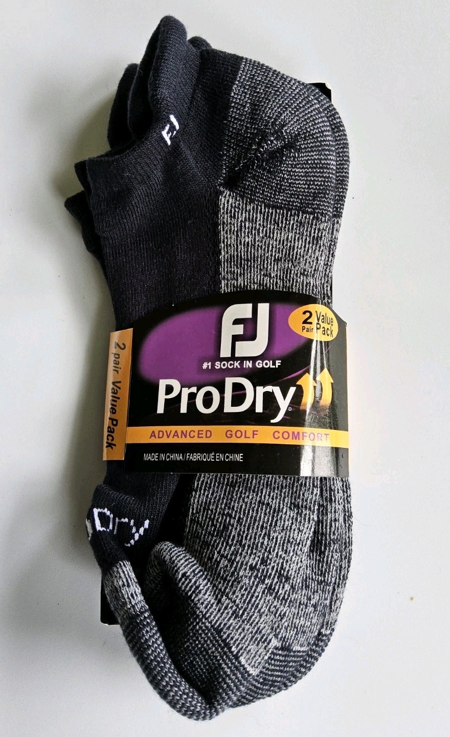 FootJoy Men\'s ProDry Advanced Golf Comfort Socks Cushioned 2 Pairs Navy Sz 7-12 FootJoy Men\'s ProDry Advanced Golf Comfort Socks Cushioned 2 Pairs Navy Sz 7-12