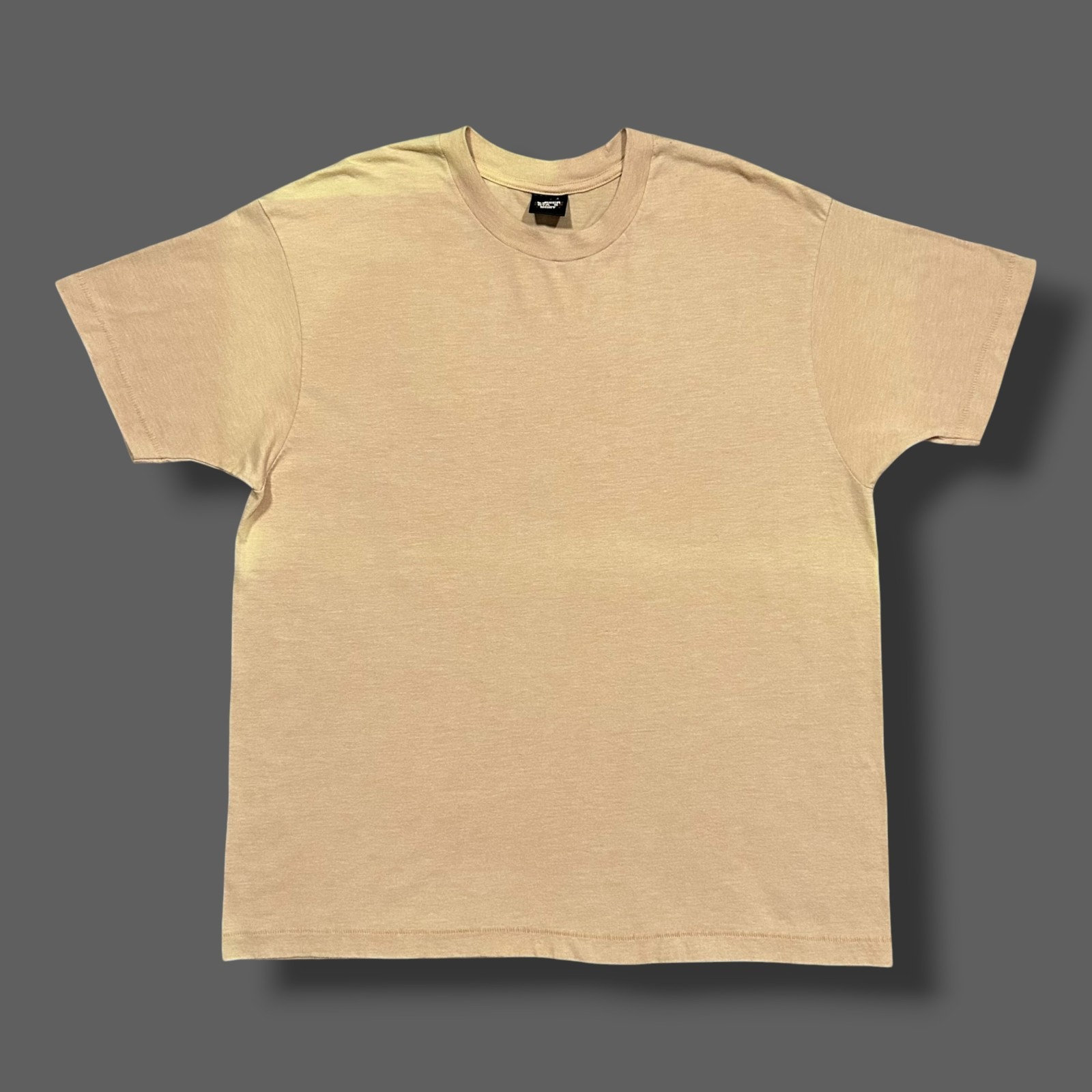Vtg Sun Faded Shirt Blank Tee Beige Tan 80s 90s Distressed Minimalist Large