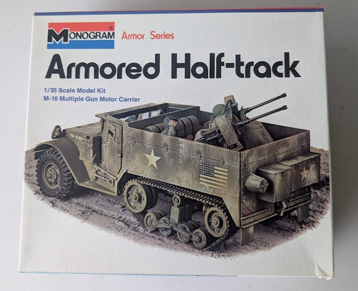 Monogram 1:35 Armor Series Personnel Carrier M3A1 Half-Track Model Kit 8215-0100 Monogram 1:35 Armor Series Personnel Carrier M3A1 Half-Track Model Kit 8215-0100