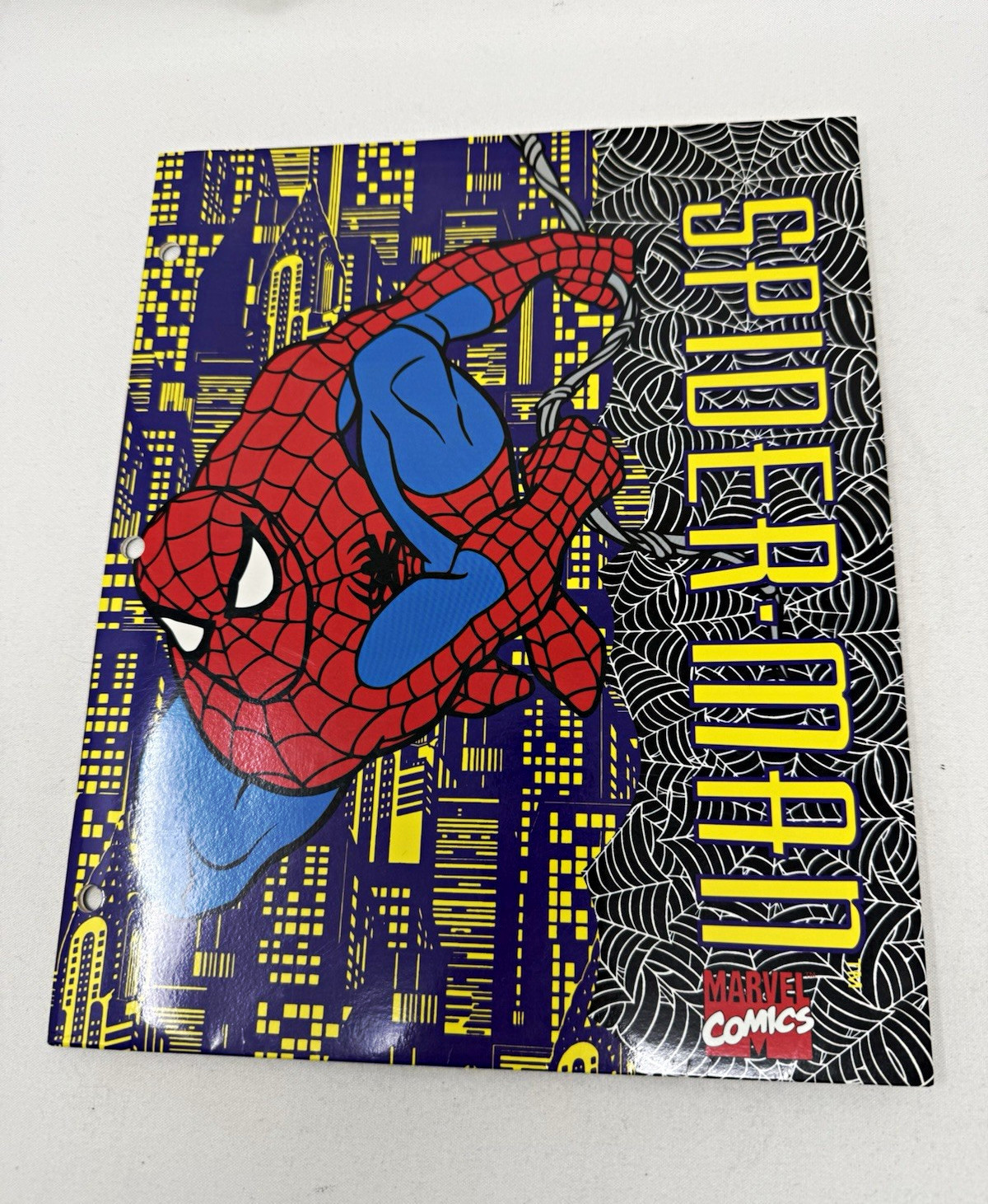 VTG 1994 Spider-Man 2 Pocket Folder Portfolio Marvel City Skyline Impact USA