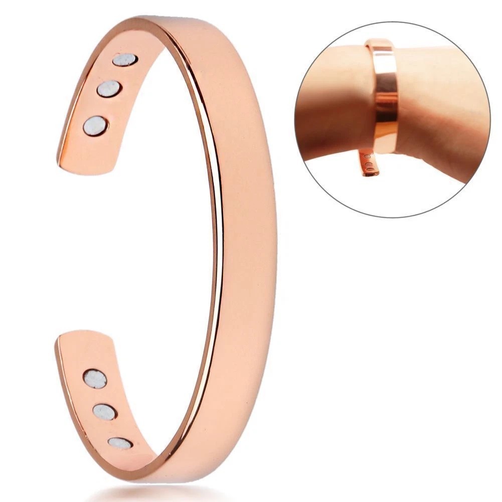 2× Pure Copper Magnetic Bracelet Arthritis Therapy Energy Bangle Pain Relief USA