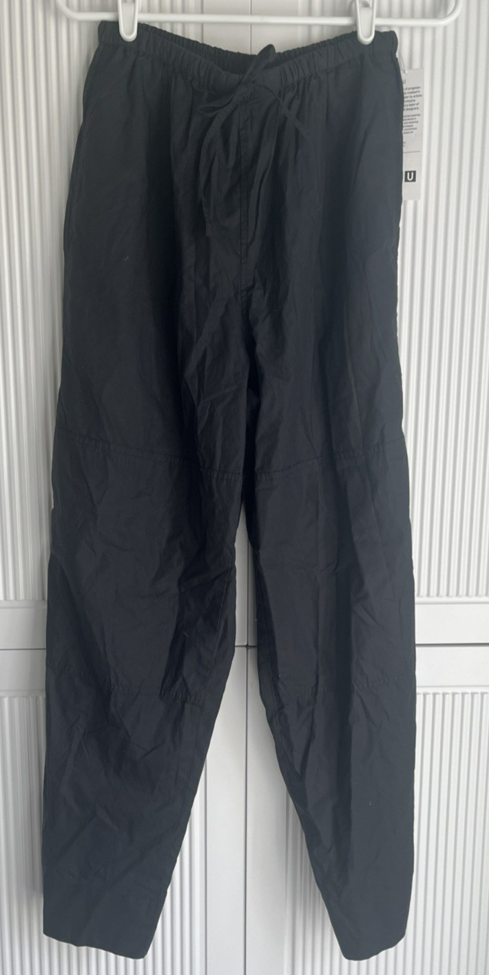 Uniqlo Parachute Pants Women\'s XS Black Lemaire Cotton Blend Snap Ankles - NEW