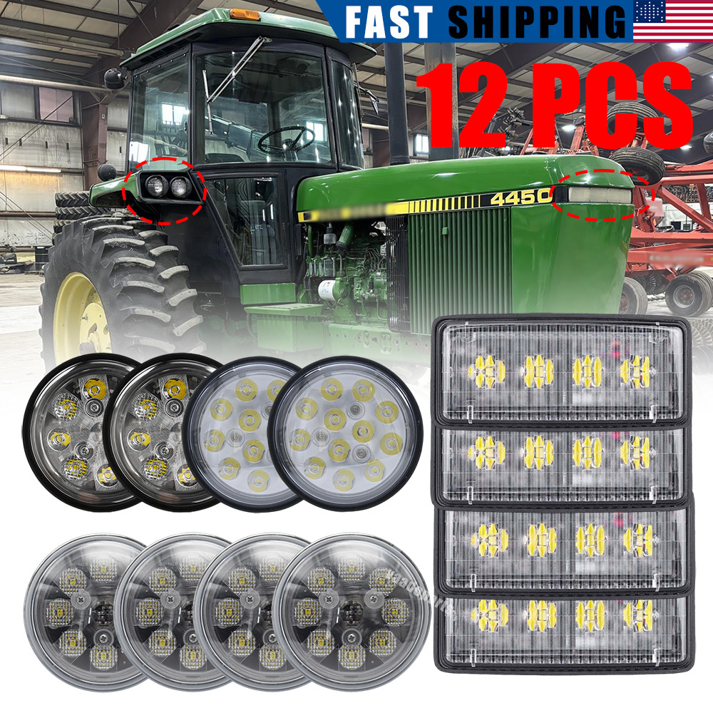 12PCS LED Conversion Light Kit For John Deere Tractor 4055 4255 4455 4555 4755
