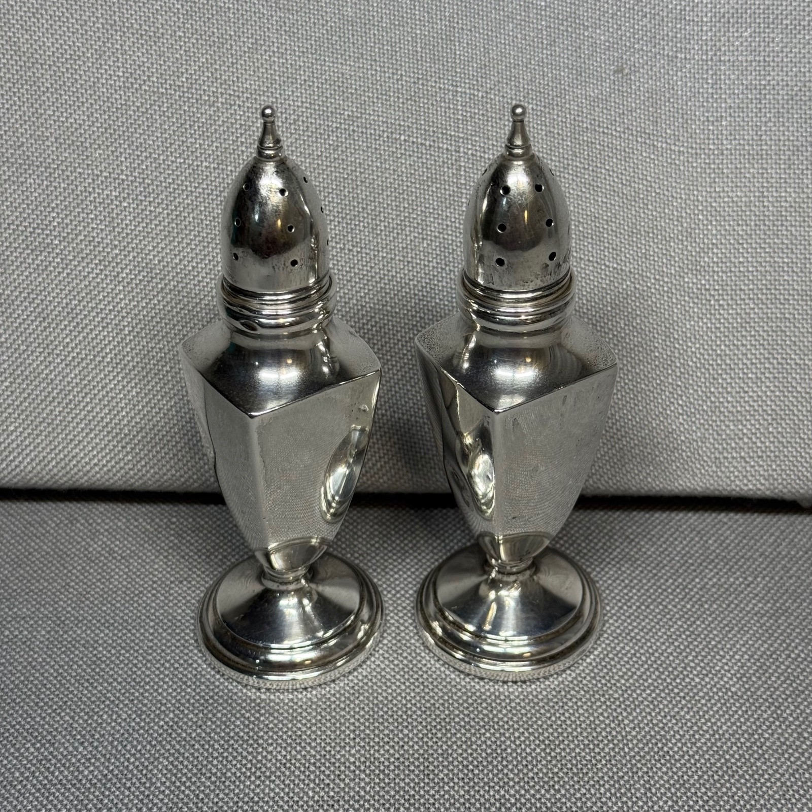 Vintage Mueck-Carey Sterling Silver Salt and Pepper Shakers NOT Weighted Solid