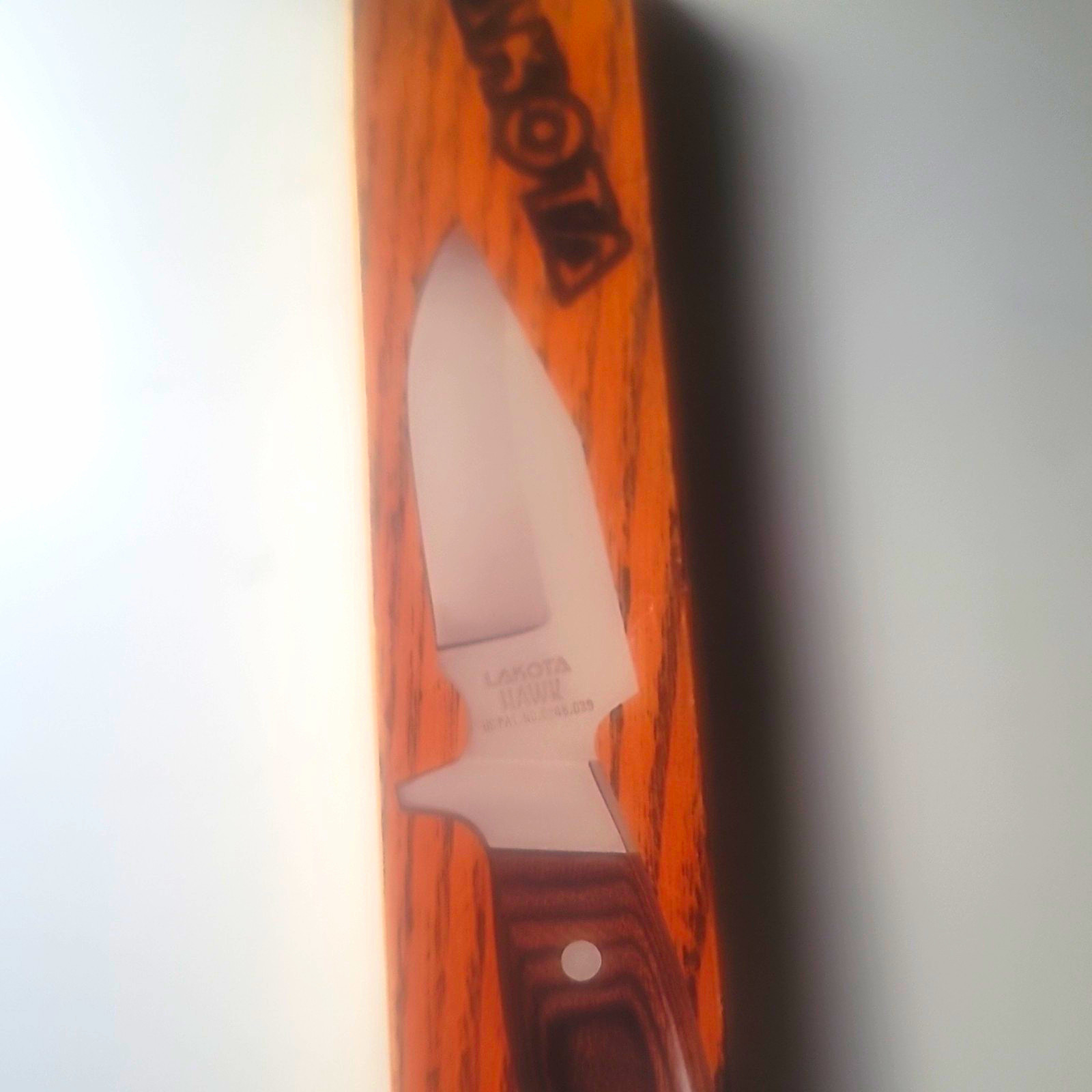 Vintage Lakota Fish Hawk Fixed Blade Hunting Knife, Wood Handle, Sheath, 1980s Vintage Lakota Fish Hawk Fixed Blade Hunting Knife, Wood Handle, Sheath, 1980s