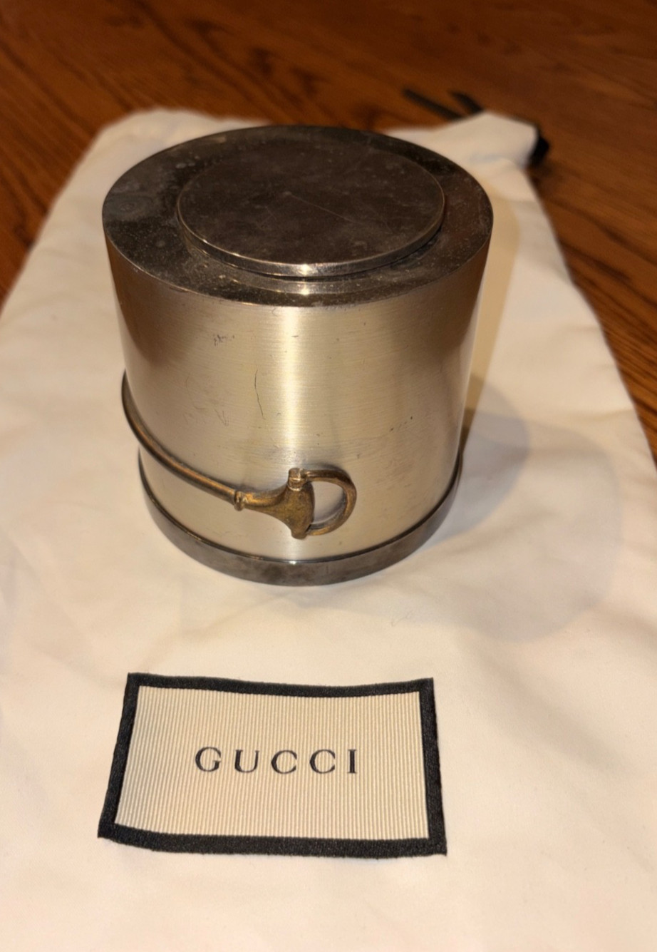 Vintage Gucci Silver Plated Horsebit Container made in Italy Vintage Gucci Silver Plated Horsebit Container made in Italy