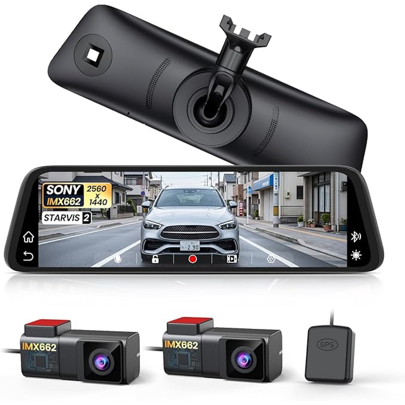 AUTO-VOX T11 Mirror Dash Cam CarPlay Android Auto Sony IMX662 Night Vision GPS
