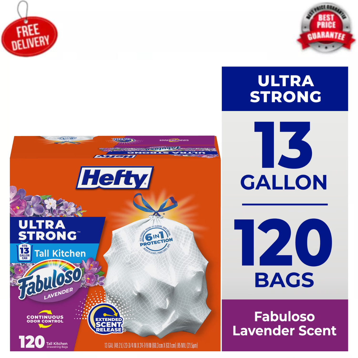 Hefty Ultra Strong 13 Gal Tall Kitchen Trash Bags Fabuloso Scent 120 Bags Hefty Ultra Strong 13 Gal Tall Kitchen Trash Bags Fabuloso Scent 120 Bags