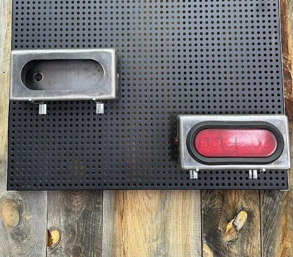 Set of 2 Weld ON TRAILER LIGHT HOUSINGS (Fully welded) 10 GA. Steel (HEAVY DUTY)