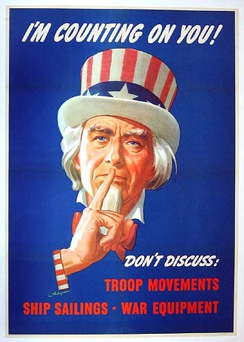 Original 1943 WWII Don't Talk Poster - I'm counting on you - Helguera