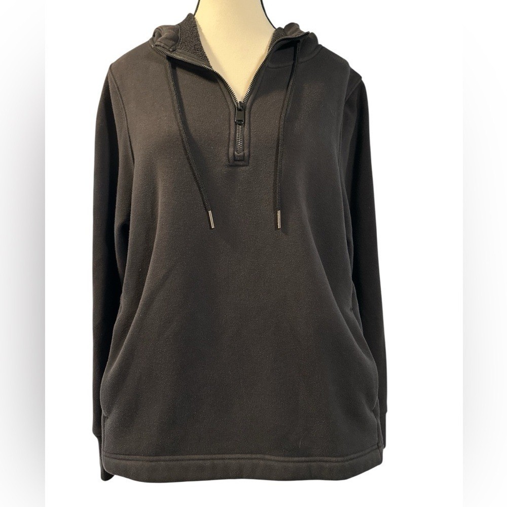 Athleta Black Fleece Lined Pullover Athleta Black Fleece Lined Pullover