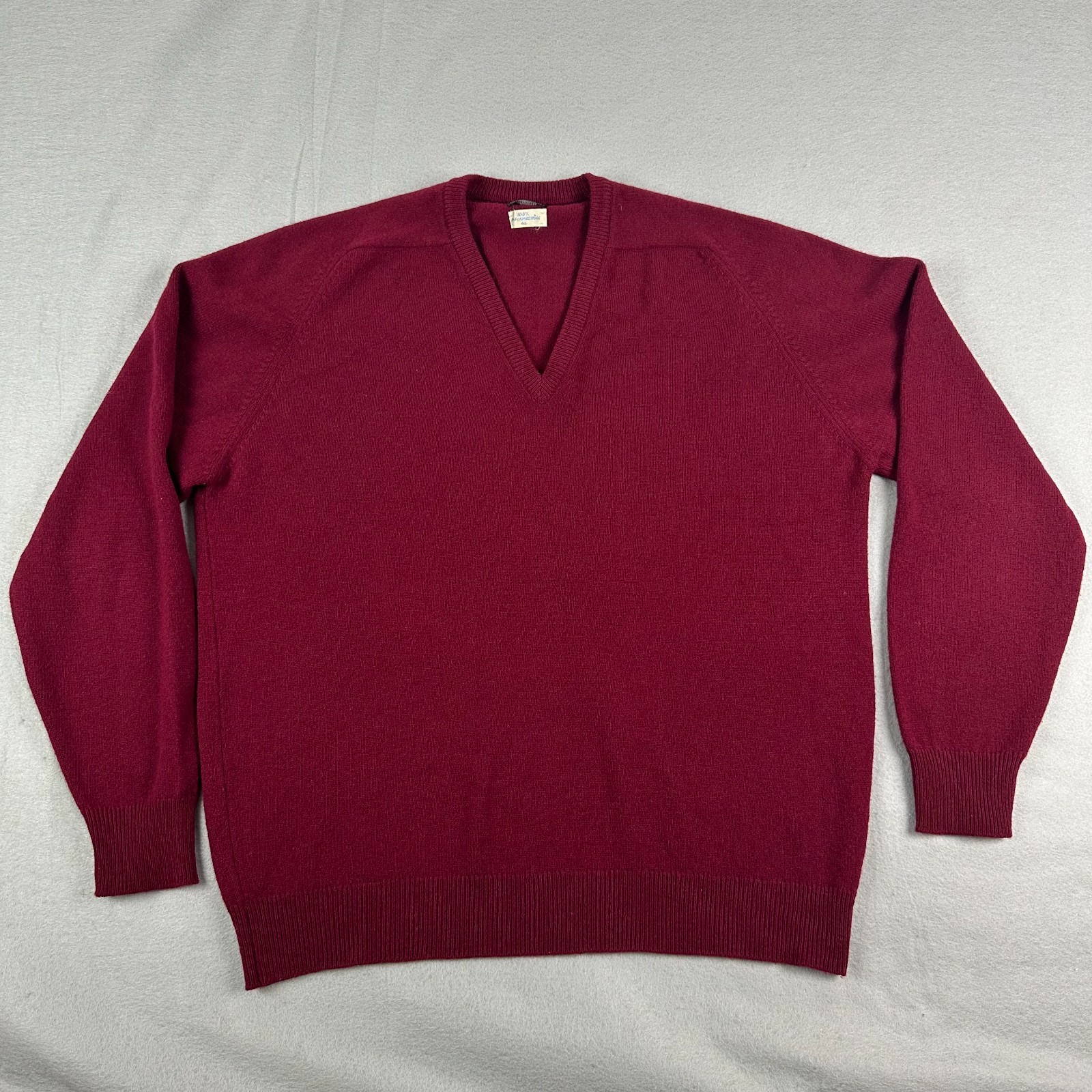 Vtg 1950s Brooks Brothers Sweater Mens 46 XL V-Neck Lambswool Made in England
