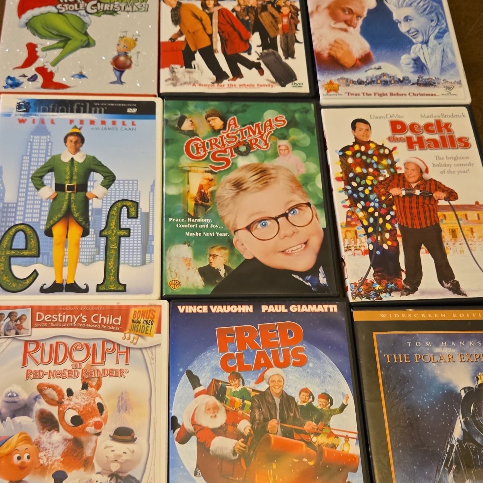 Movie Lot 9 DVD - Christmas Vacation, Elf, A Christmas Story, Grinning, ect Movie Lot 9 DVD - Christmas Vacation, Elf, A Christmas Story, Grinning, ect