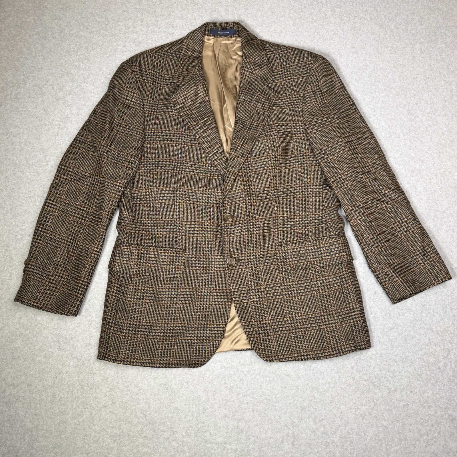 Vintage 90s Polo University Club Sport Coat Men\'s 42 R Houndstooth Windowpane