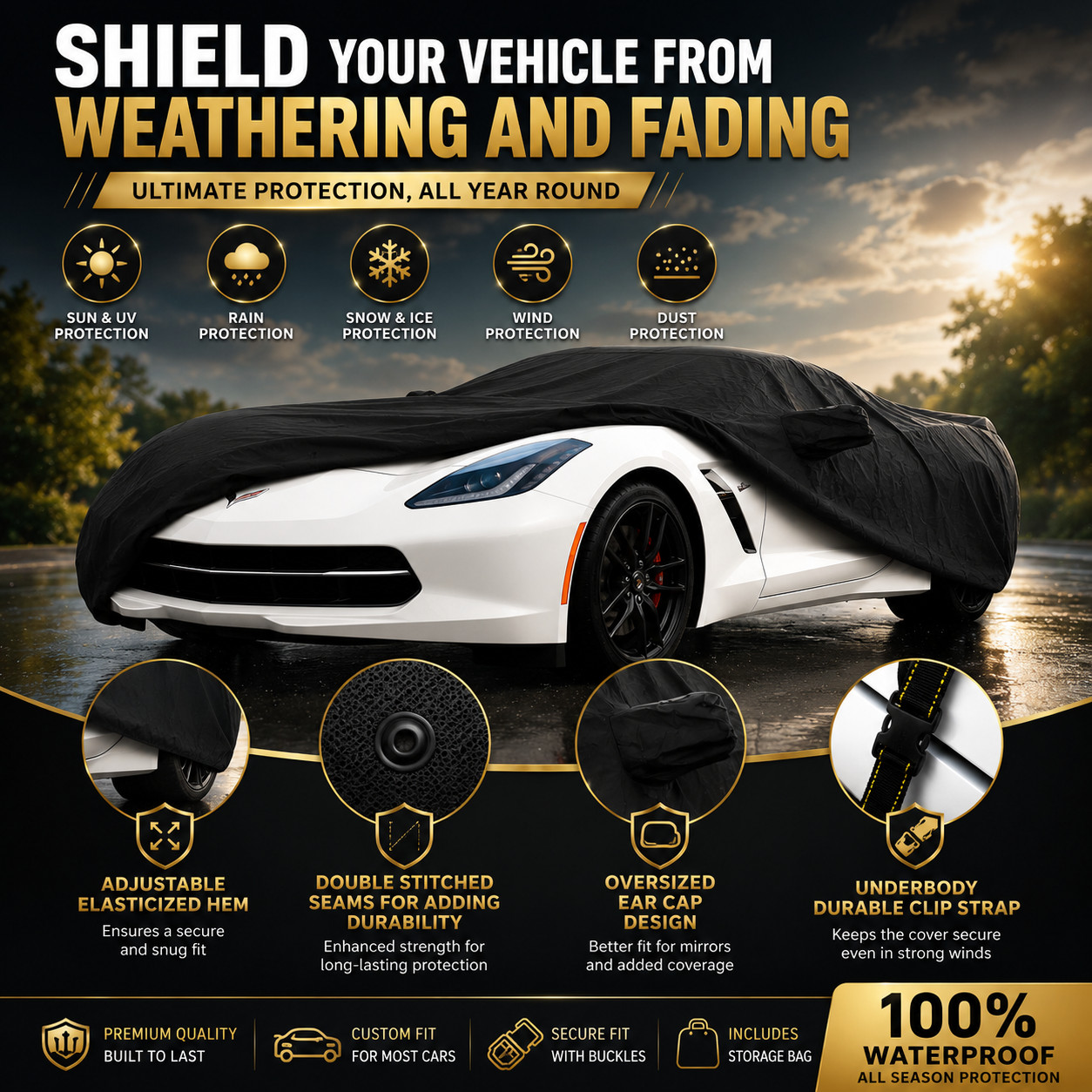 Custom Fit Waterproof Car Cover for 2025-2027 Toyota Crown Signia UV Protection