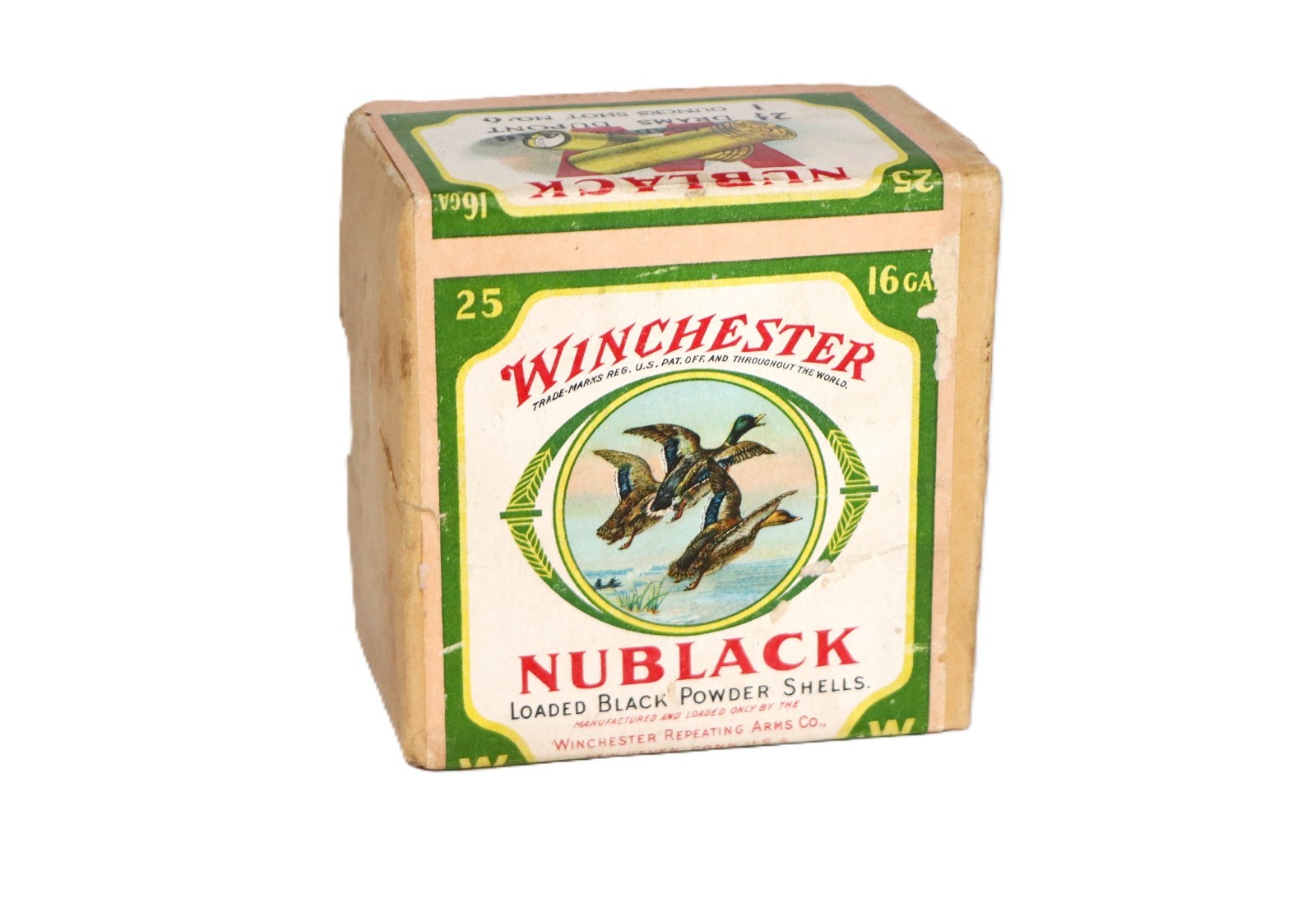 Winchester NuBlack 16 Ga. 2-Pc. Black Powder Shotgun Shell Box - Empty Winchester NuBlack 16 Ga. 2-Pc. Black Powder Shotgun Shell Box - Empty