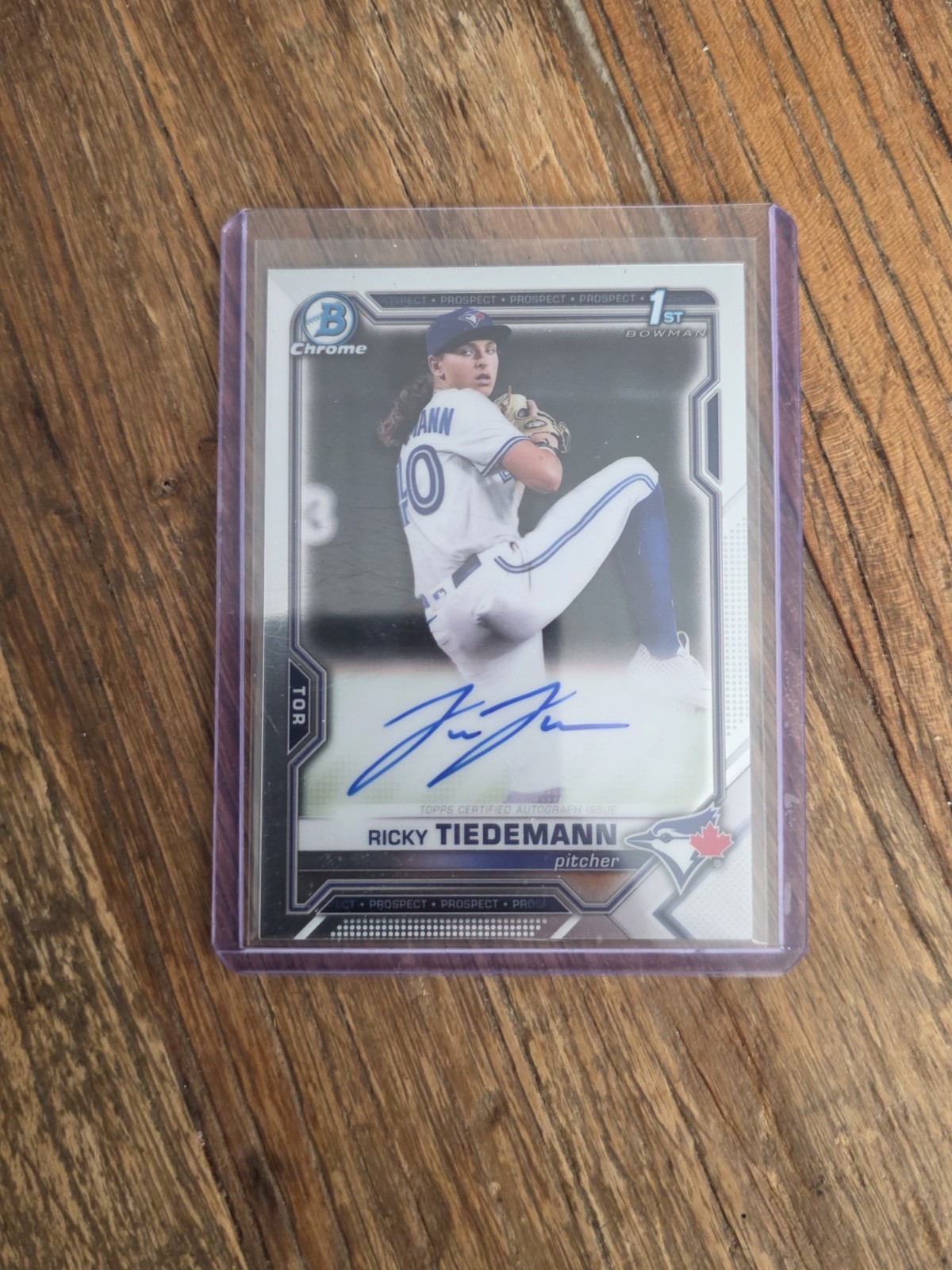 2021 Bowman Draft Ricky Tiedemann 1st Chrome Auto - Blue Jays