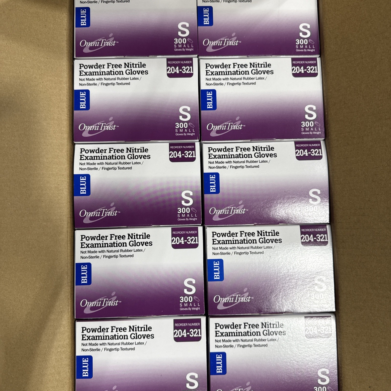 OMNITRUST NITRILE EXAM GLOVES, SMALL, TEXTURED, 300/BX, 10 BX/CASE, 204-321 OMNITRUST NITRILE EXAM GLOVES, SMALL, TEXTURED, 300/BX, 10 BX/CASE, 204-321