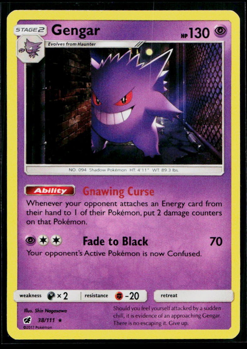 Gengar 38/111 Holo Rare Crimson Invasion Pokemon Near Mint