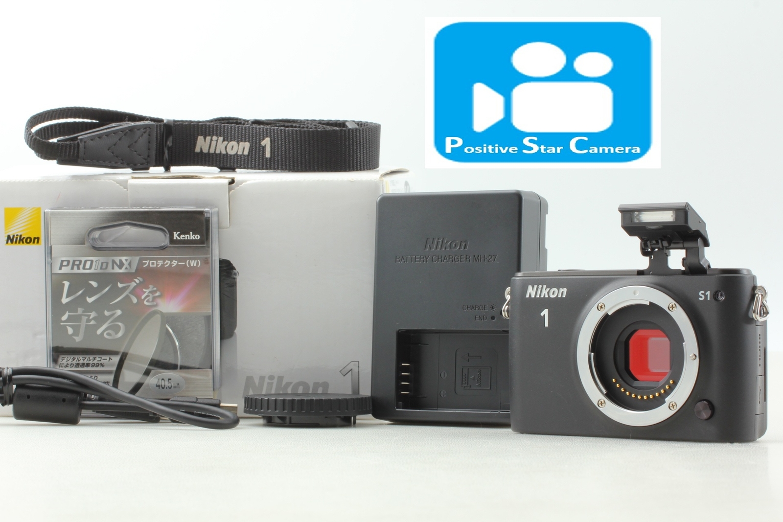 🎦VIDEO👀✨MINT✨ Nikon 1 S1 Black Body From JAPAN