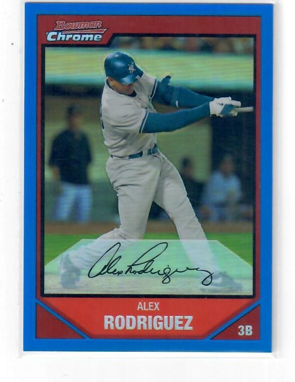 Alex Rodriguez Blue Refractor #118/150 2007 Bowman Chrome Yankees Alex Rodriguez Blue Refractor #118/150 2007 Bowman Chrome Yankees