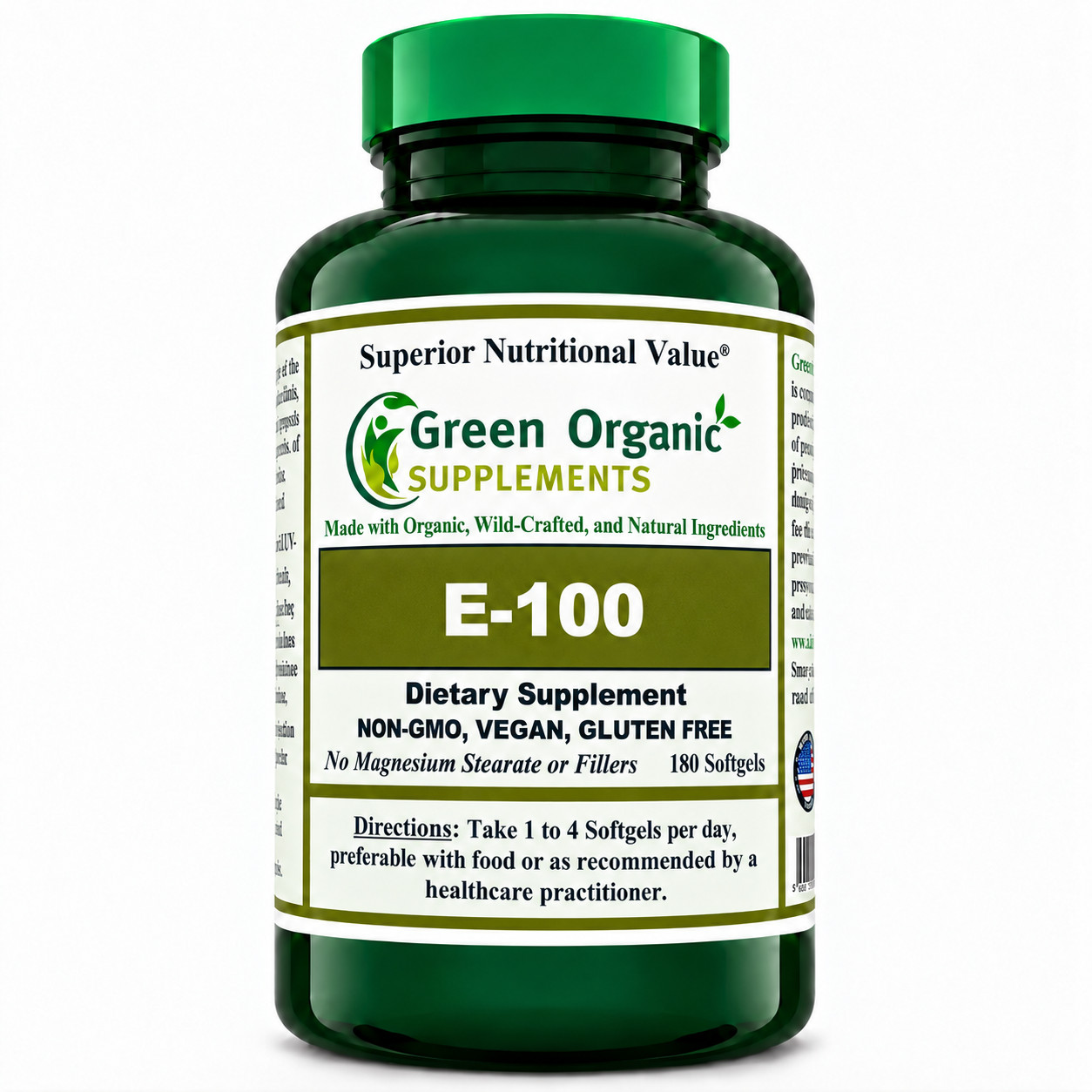 Green Organic Supplements Vitamin E 100 , Natural Green Organic Supplements Vitamin E 100 , Natural