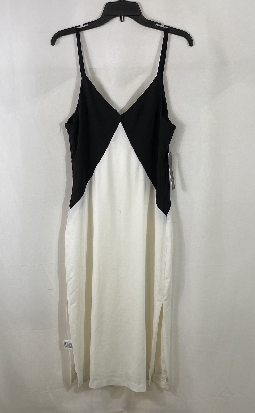 Anthropologie Hutch Women\'s Black White Colorblock V-Neck Maxi Dress Sz L NWT