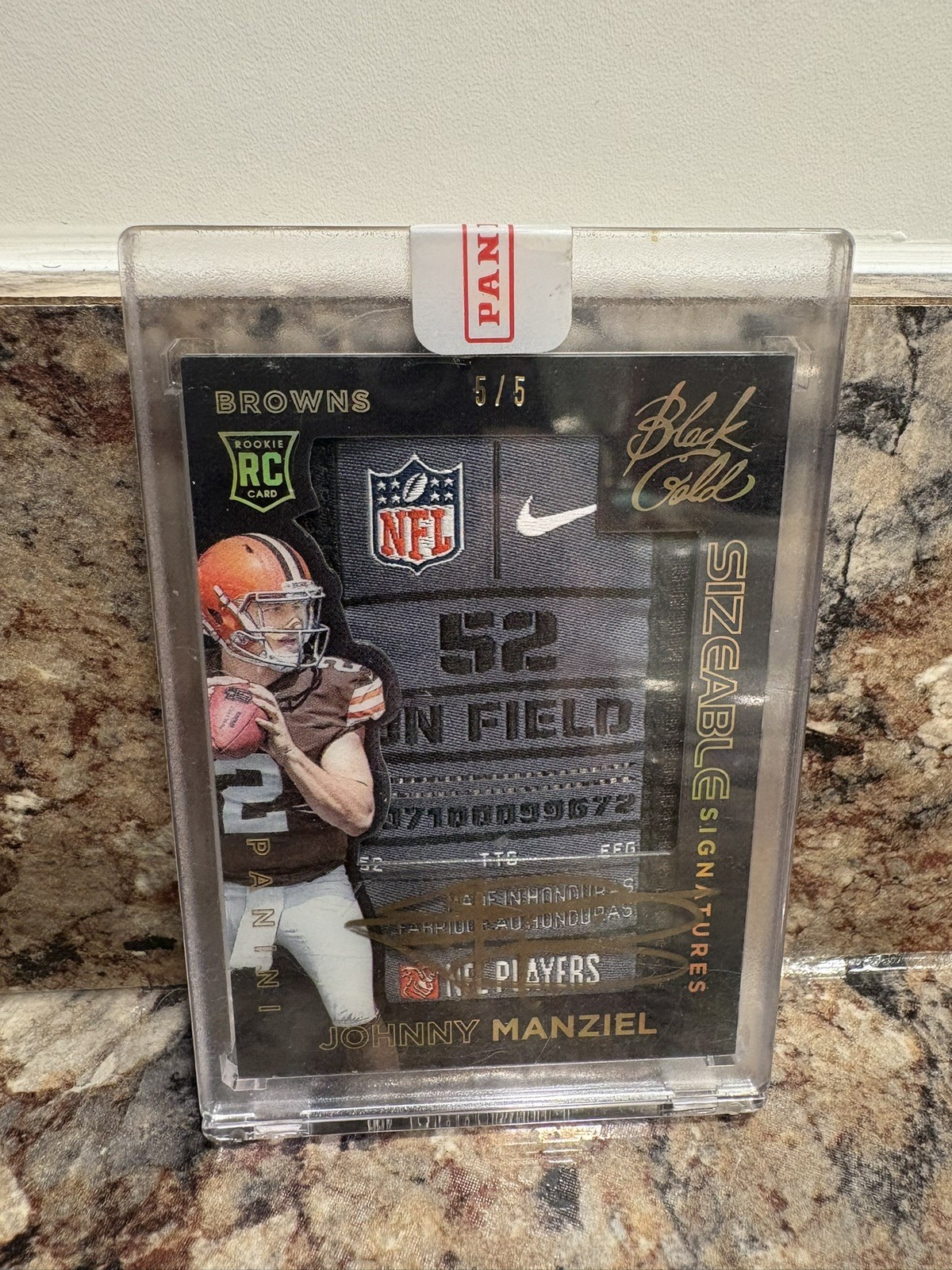 Johnny Manziel Rare Black Gold 5/5 Laundry Tag Johnny Manziel Rare Black Gold 5/5 Laundry Tag